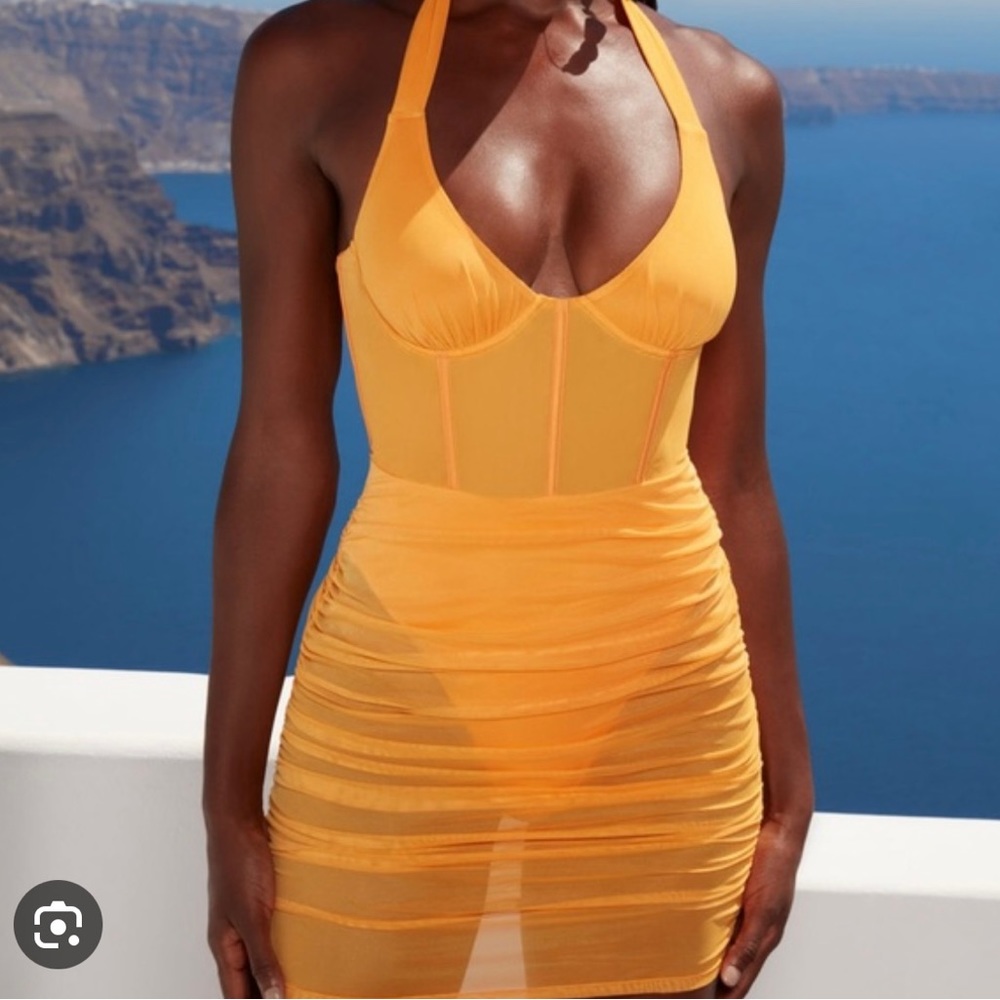 SUNSHINE SOIREE Oh Polly Mesh Mini Dress